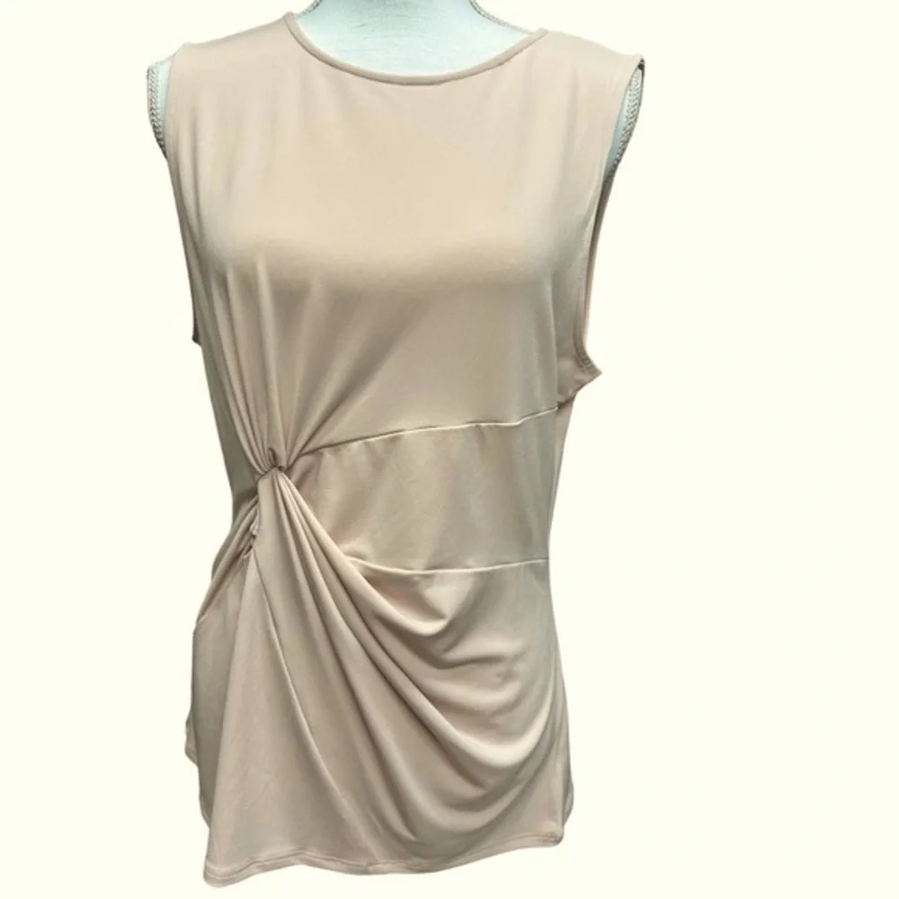 ZENANA Ity Knot Front Sleeveless Top Color: Dusty Blush Size XL NWT‎